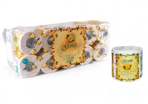 "Gentle" Three-layer toilet paper with the scent of "Europe", individual wrapping, 10 pcs / pack